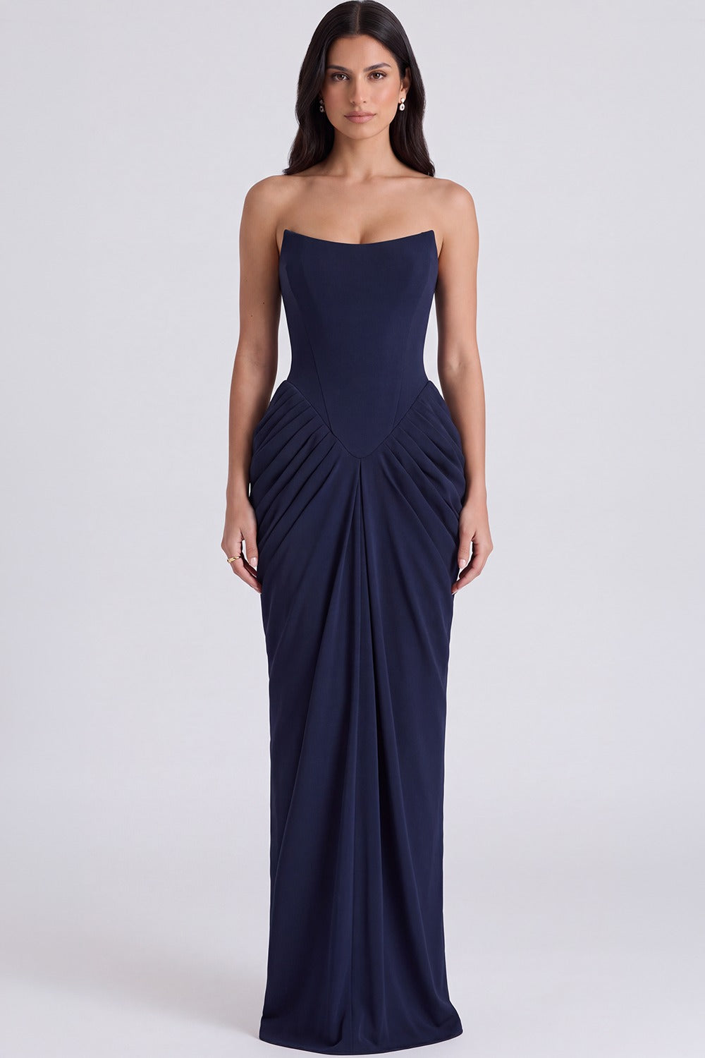 Vestido Bustier Longo Roberta - Azul-marinho
