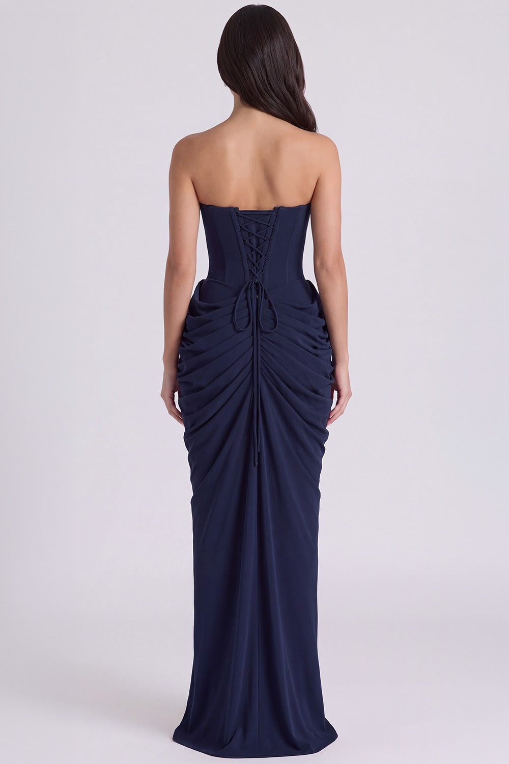 Vestido Bustier Longo Roberta - Azul-marinho
