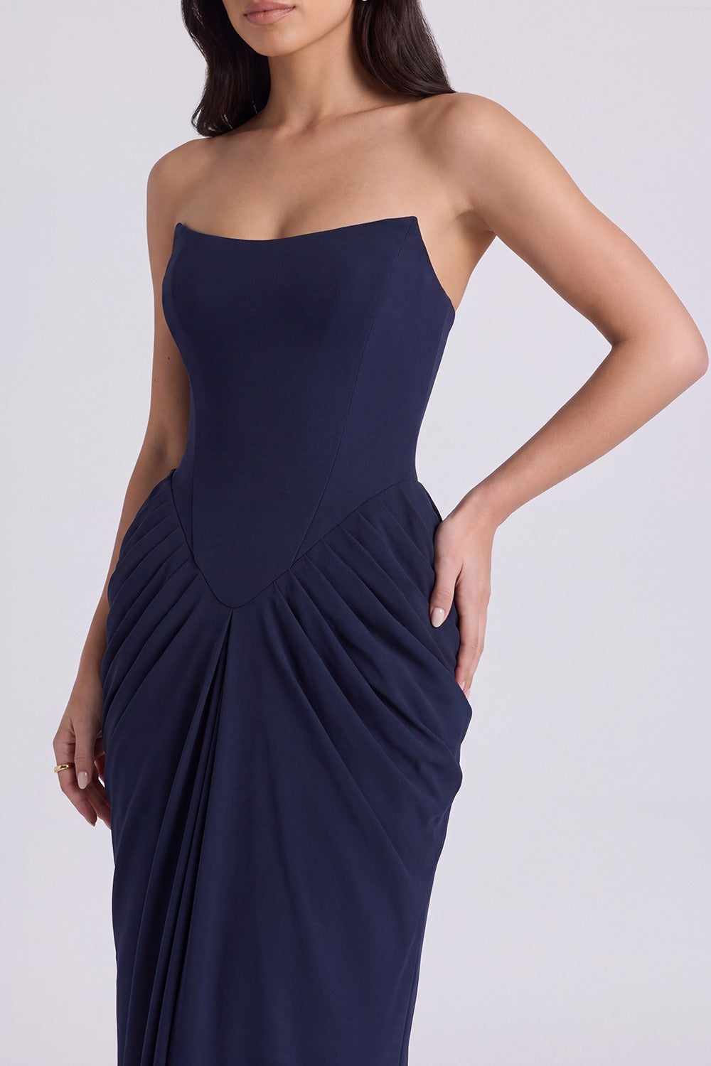 Vestido Bustier Longo Roberta - Azul-marinho