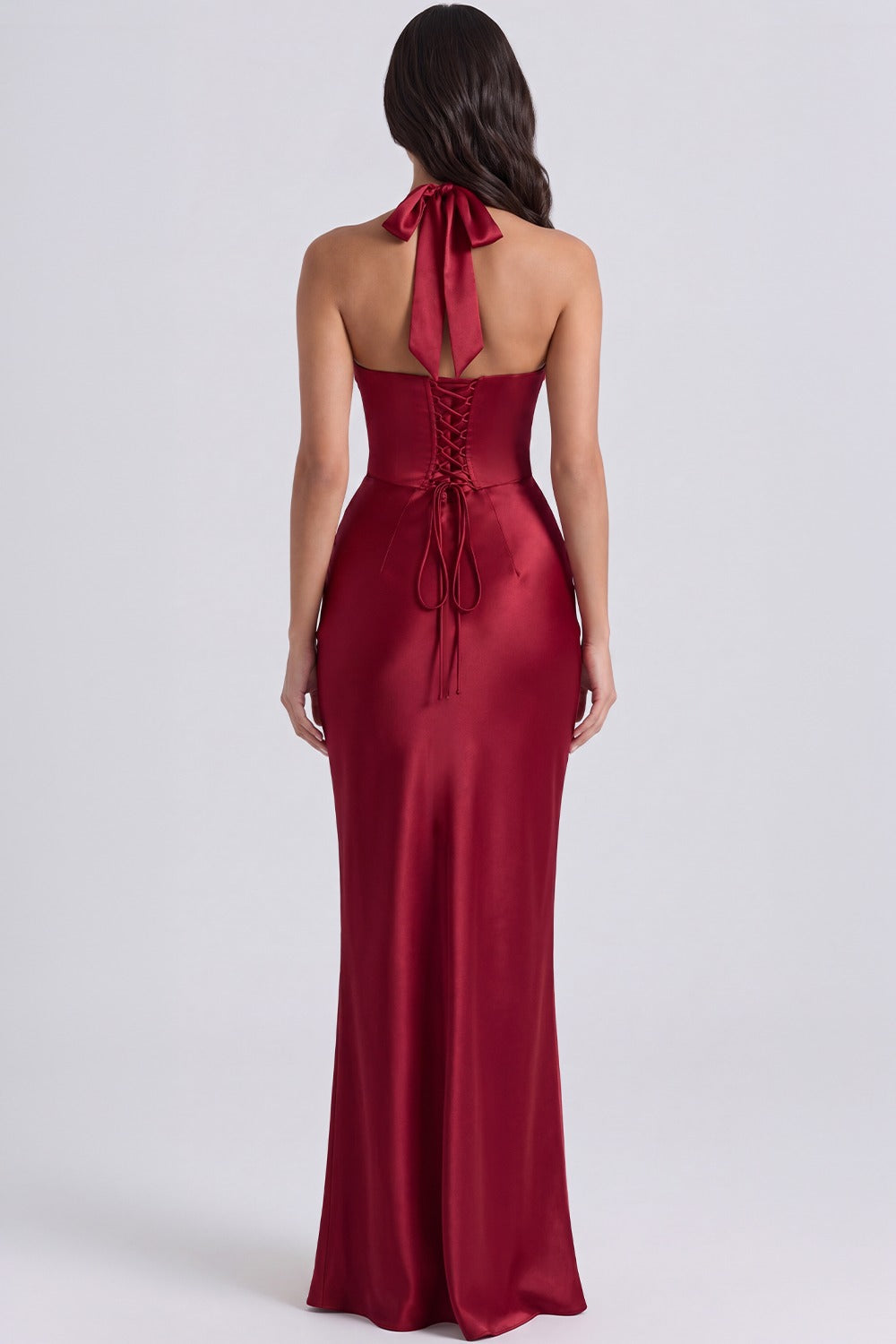 Vestido Longo Acetinado Noémie - Vermelho
