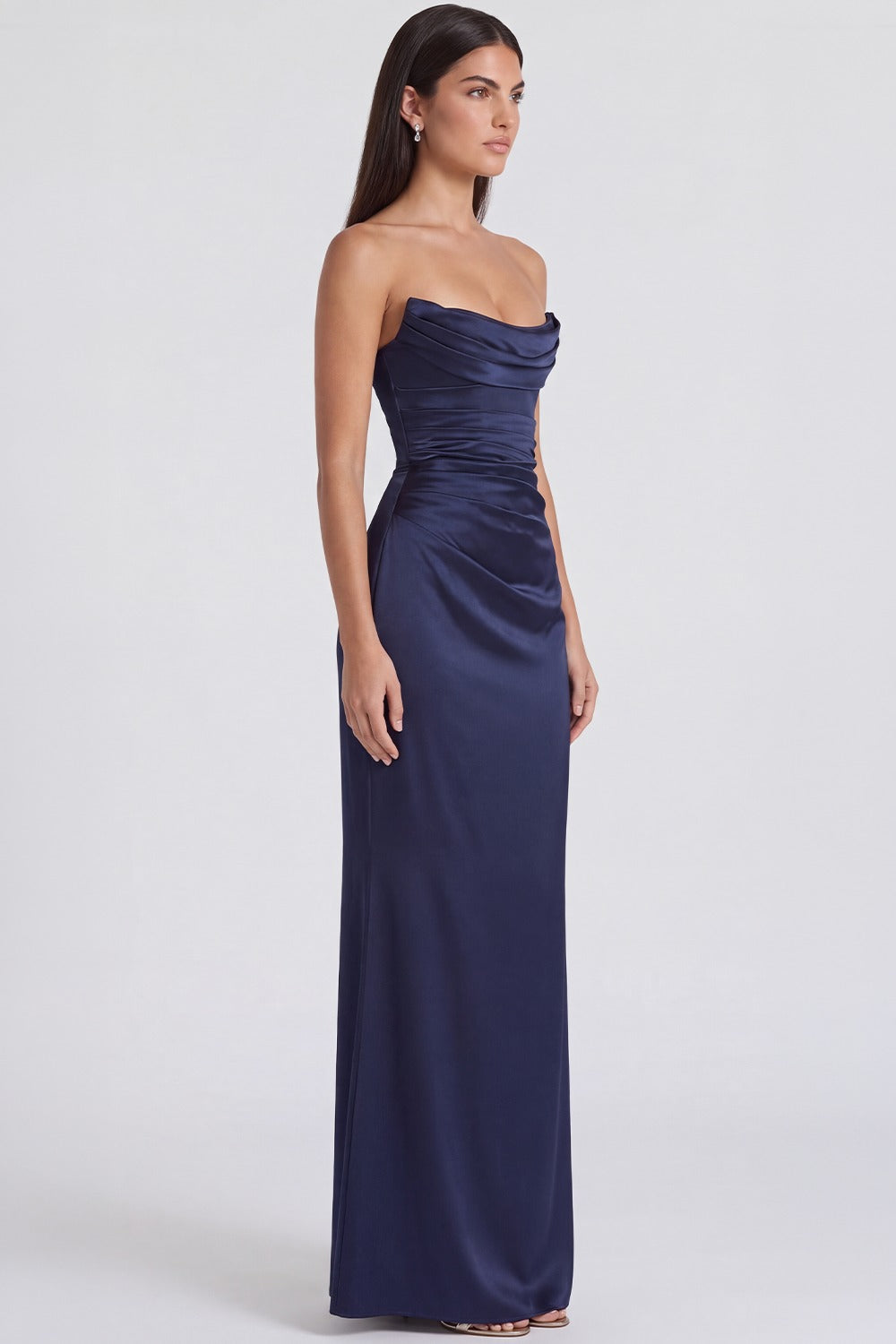 Vestido Longo Bustier Clémence - Azul Marinho