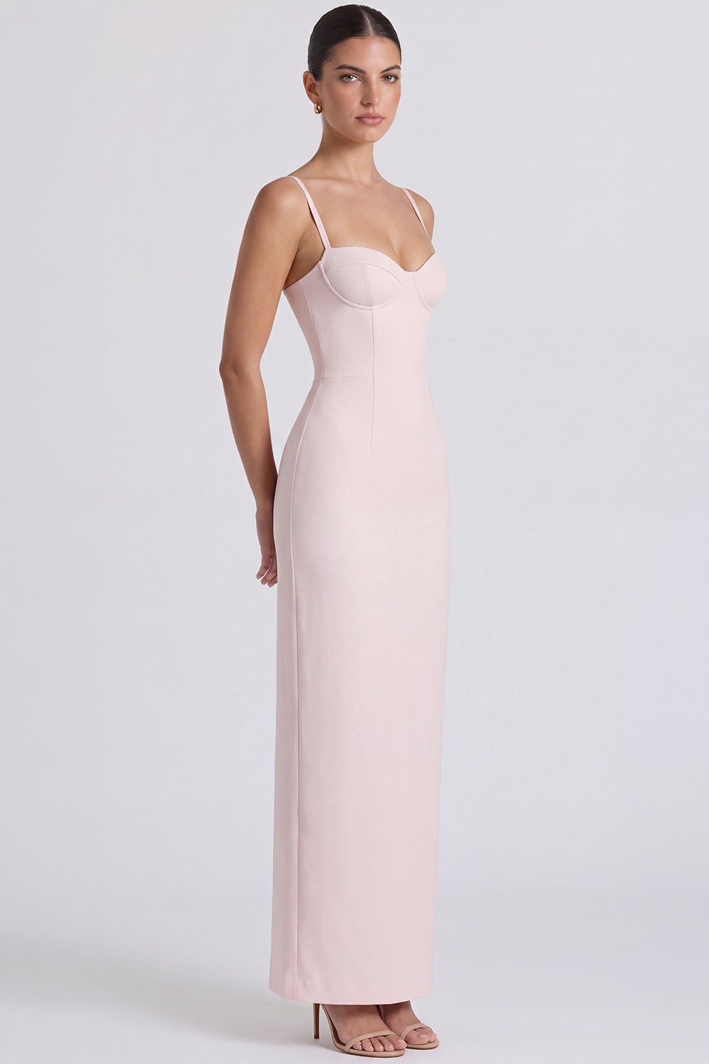 Vestido Longo Bustier Solène - Rosa Bebê
