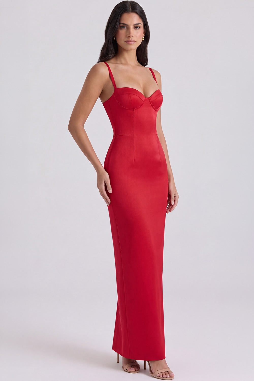 Vestido Longo Bustier Solène - Vermelho