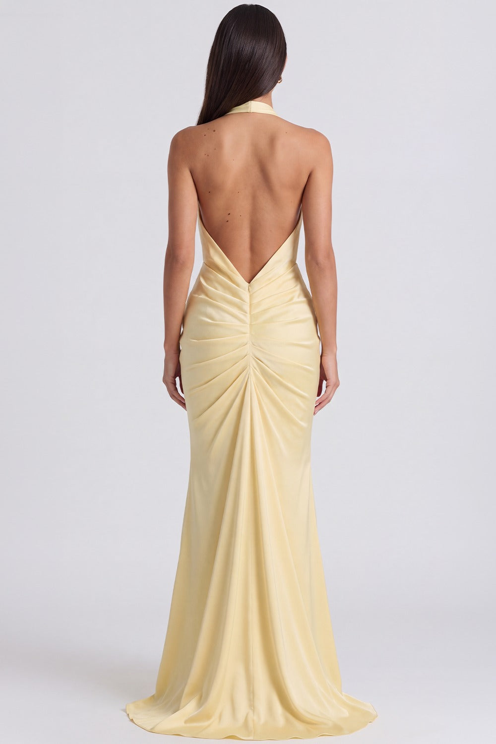 Vestido Longo Frente Única Inès - Amarelo