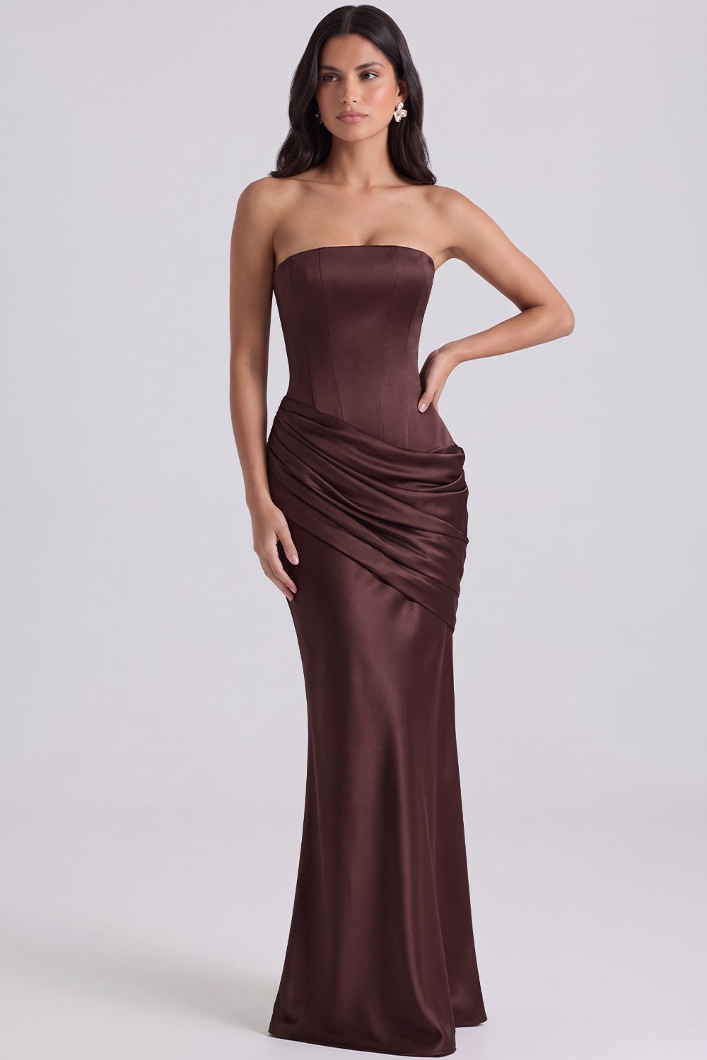 Vestido Longo Modelador Coralie - Marrom
