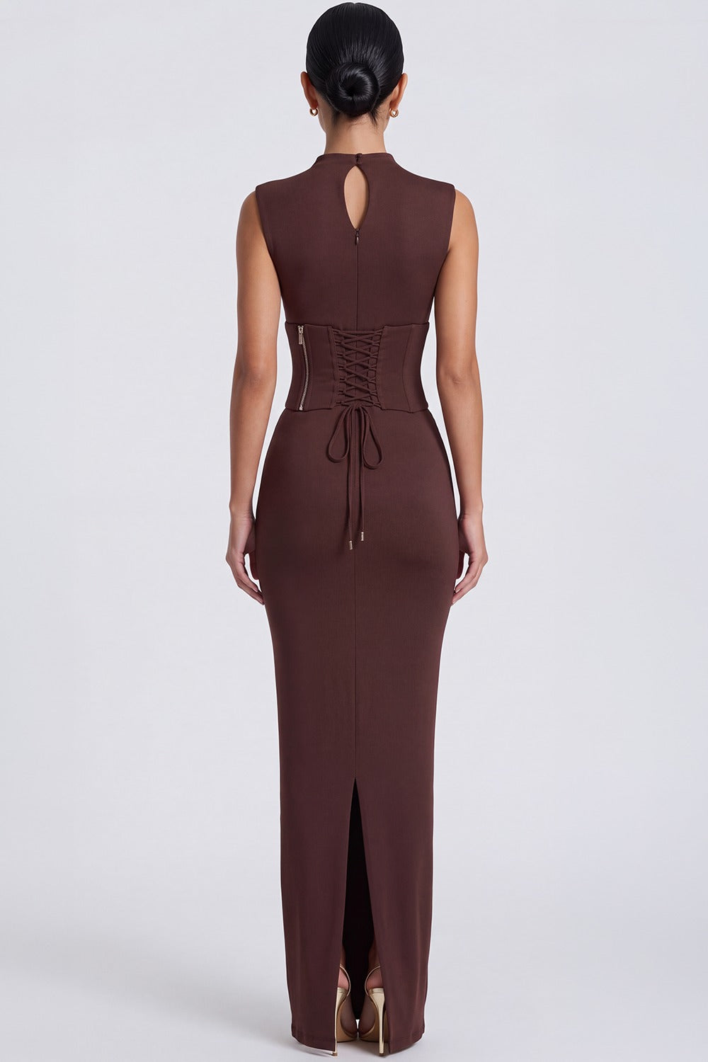 Vestido Longo Modelador Simone - Marrom