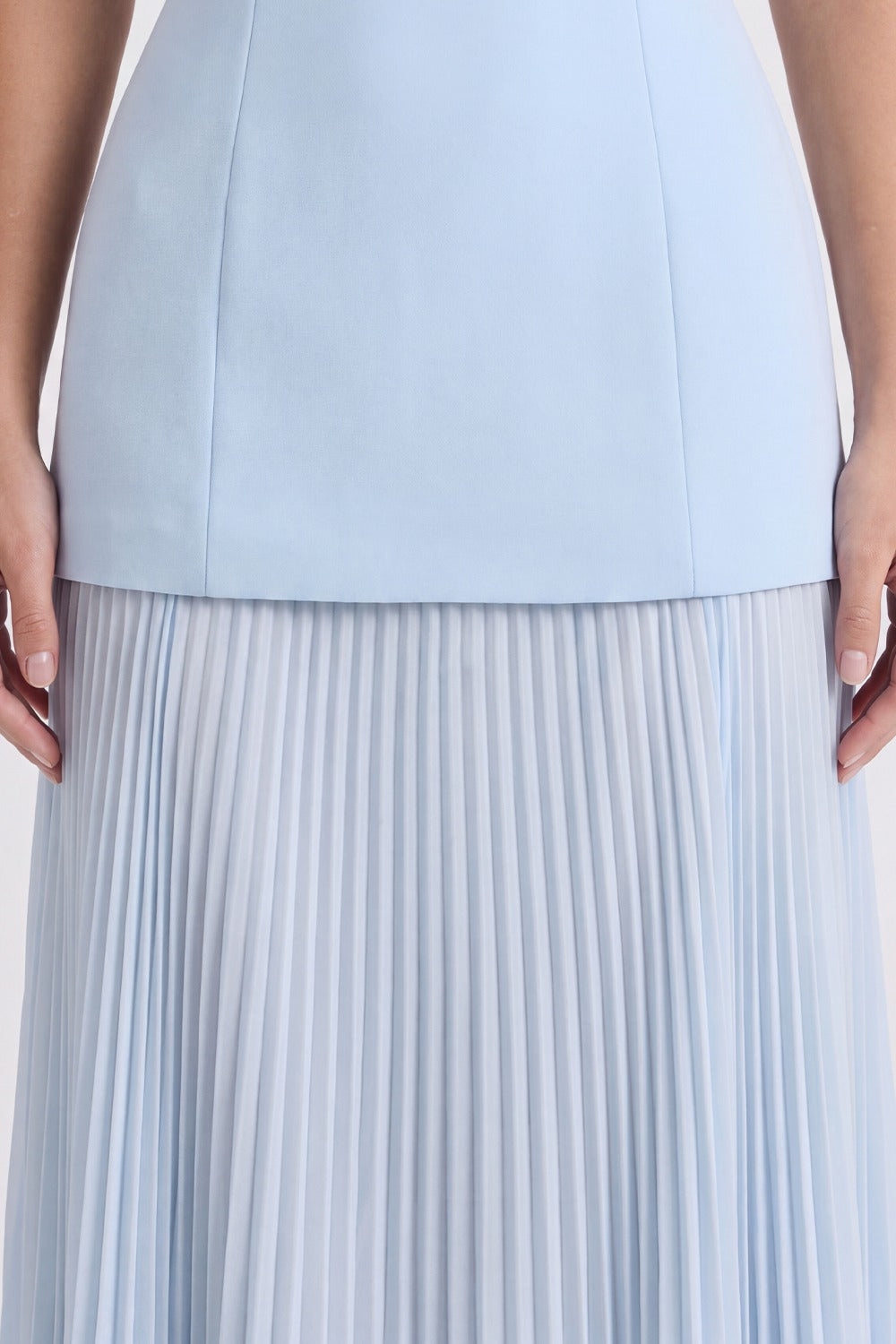 Vestido Longo Plissado Paloma - Azul