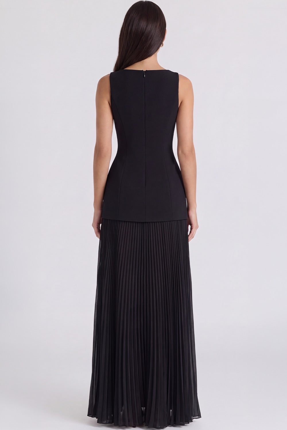 Vestido Longo Plissado Paloma - Preto