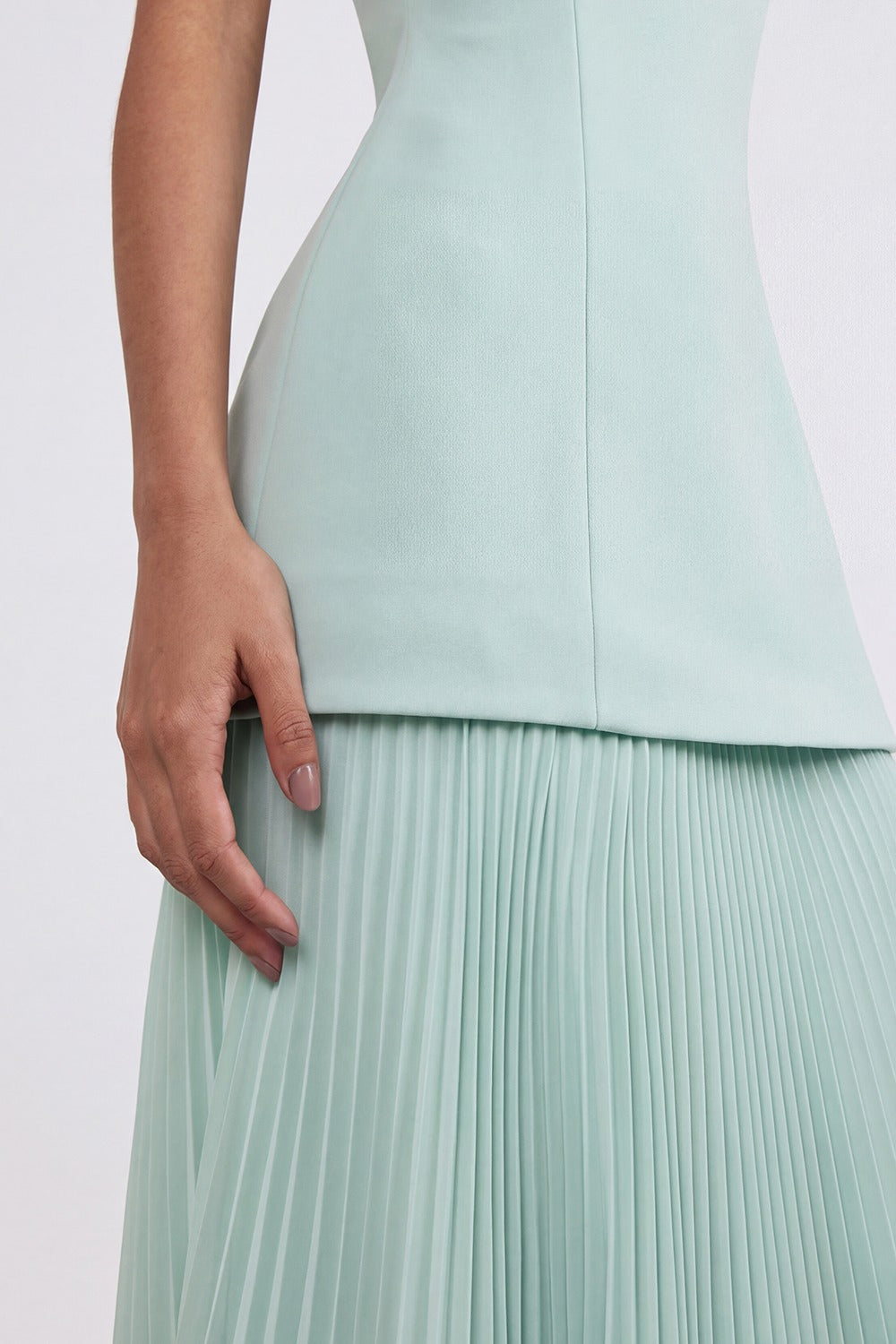 Vestido Longo Plissado Paloma - Verde Menta