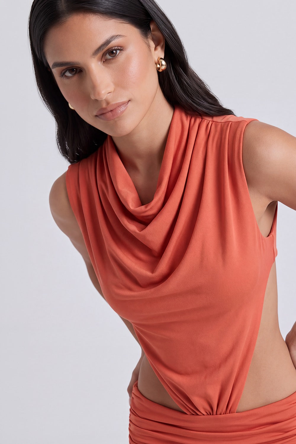 Vestido Longo Vazado Chantal - Terracota
