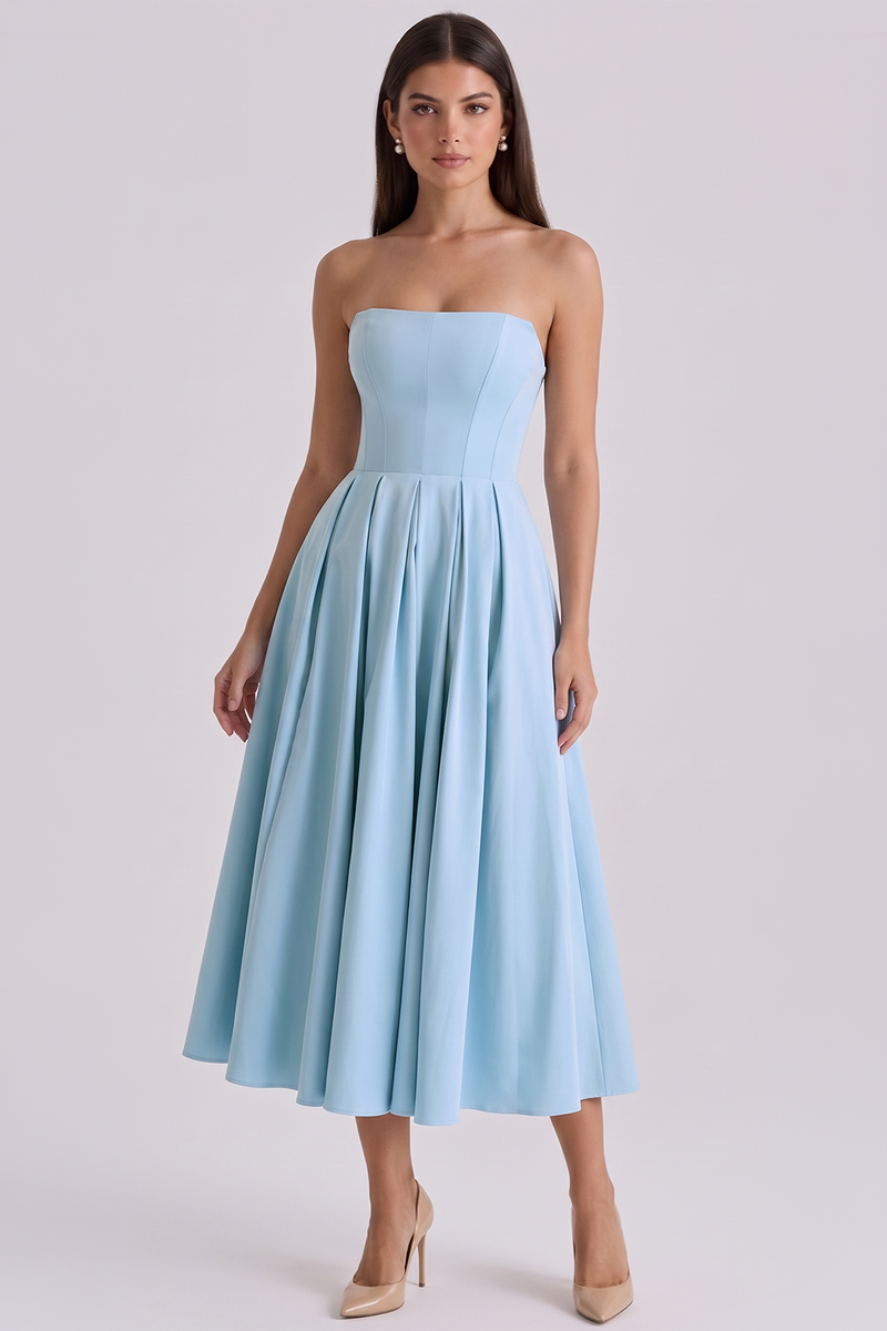 Vestido Bustier Celeste