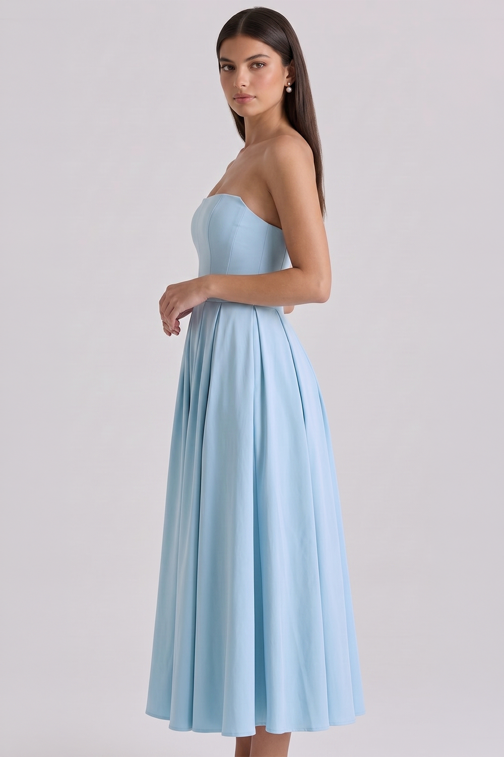 Vestido Bustier Celeste