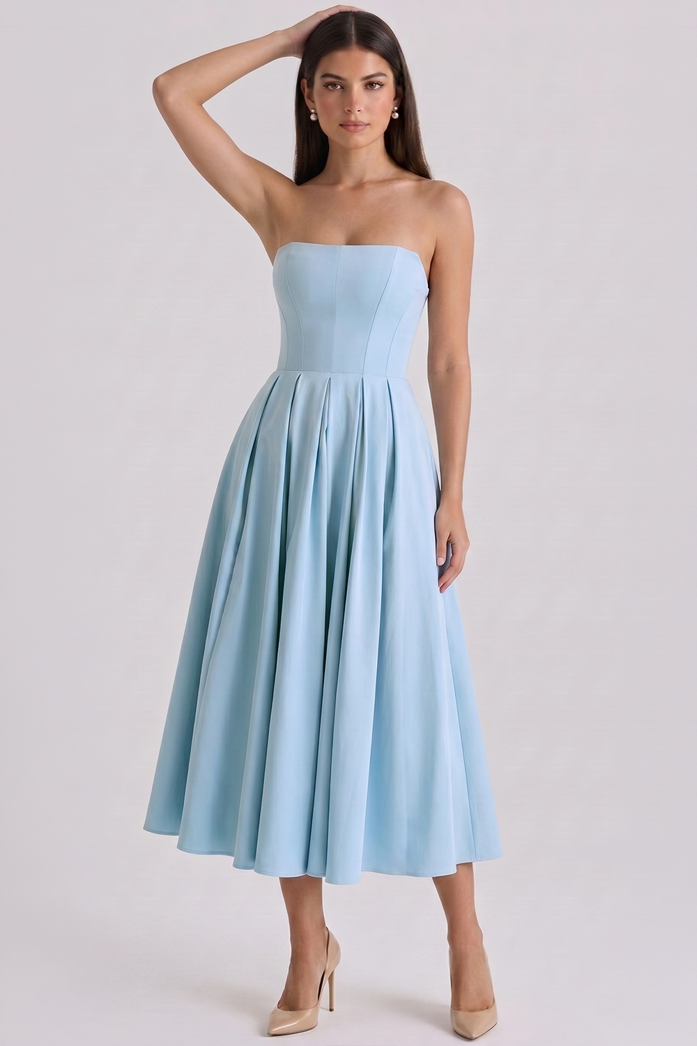 Vestido Bustier Celeste
