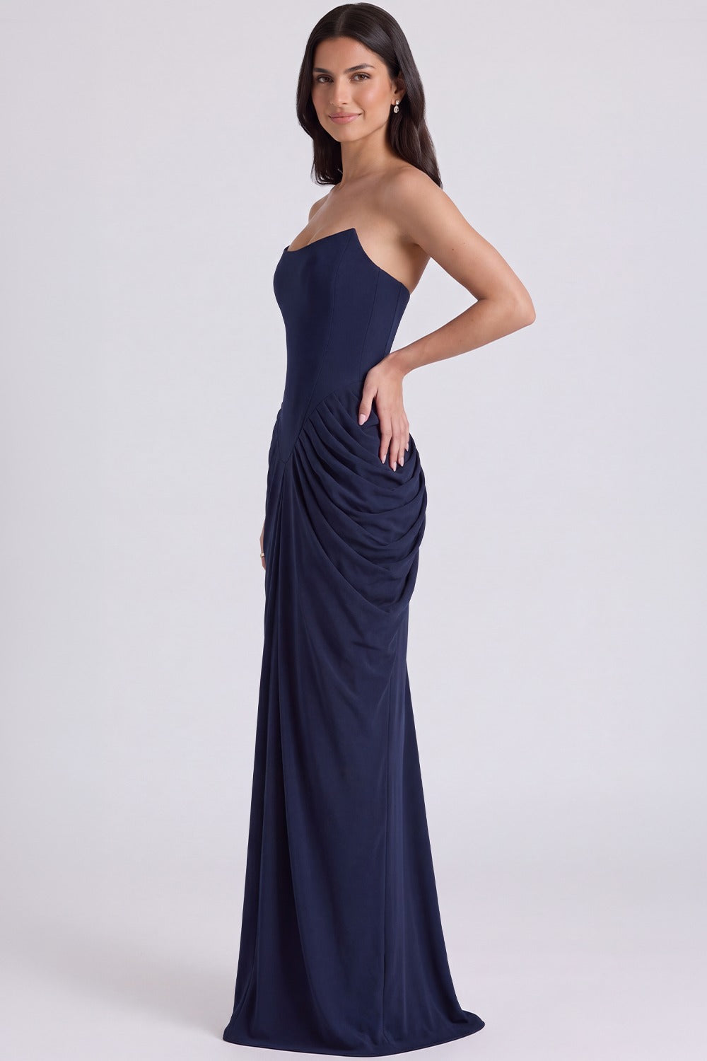 Vestido Bustier Longo Roberta - Azul-marinho