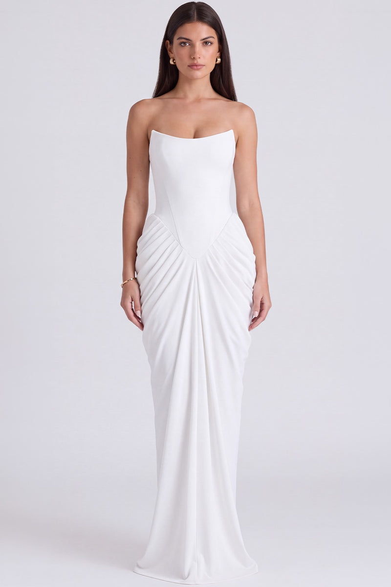 Vestido Bustier Longo Roberta - Branco