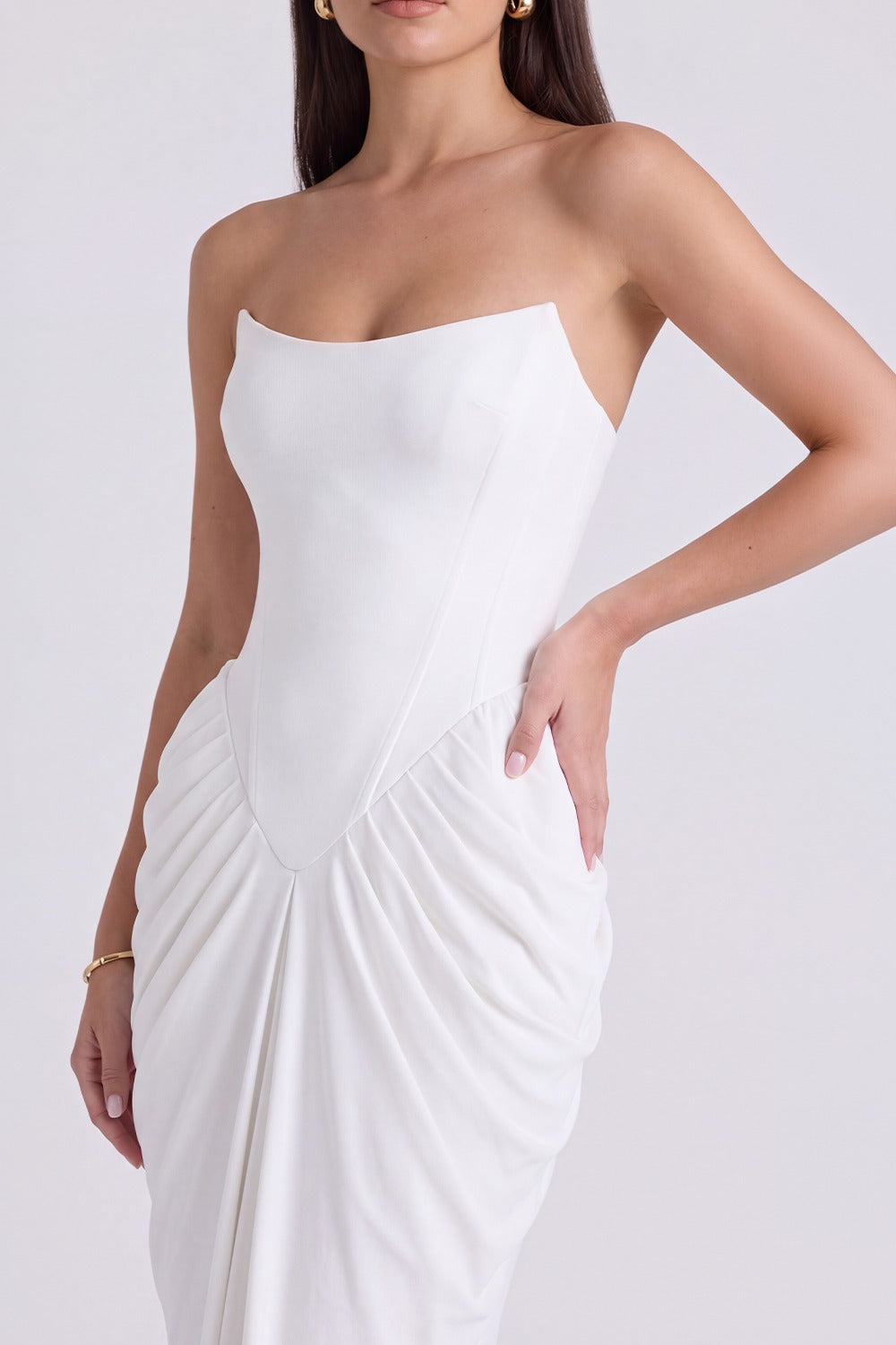 Vestido Bustier Longo Roberta - Branco
