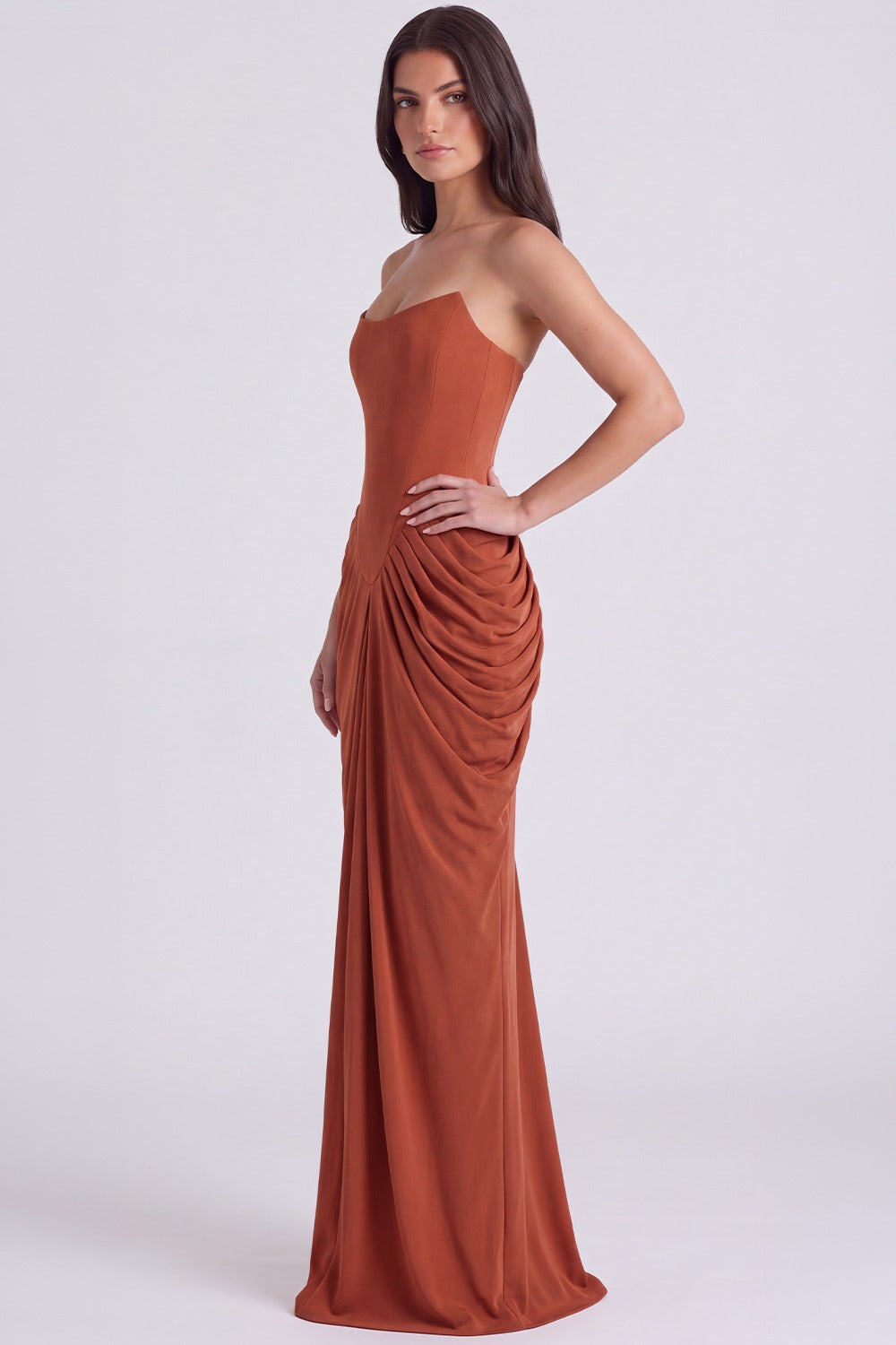 Vestido Bustier Longo Roberta - Terracota