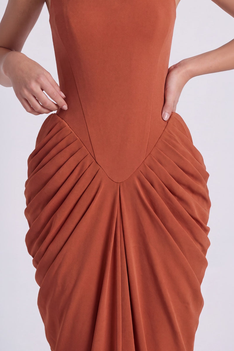 Vestido Bustier Longo Roberta - Terracota
