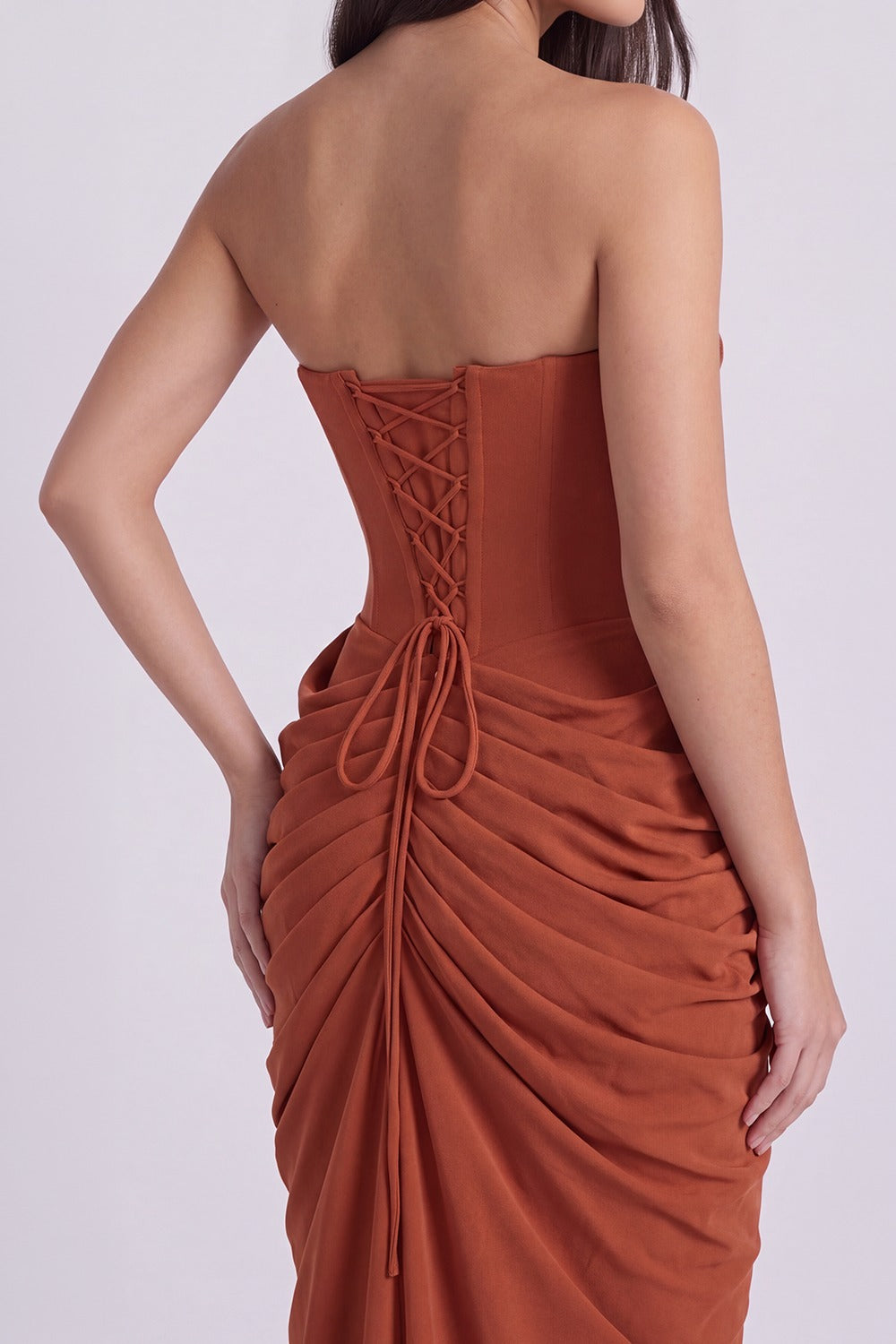 Vestido Bustier Longo Roberta - Terracota