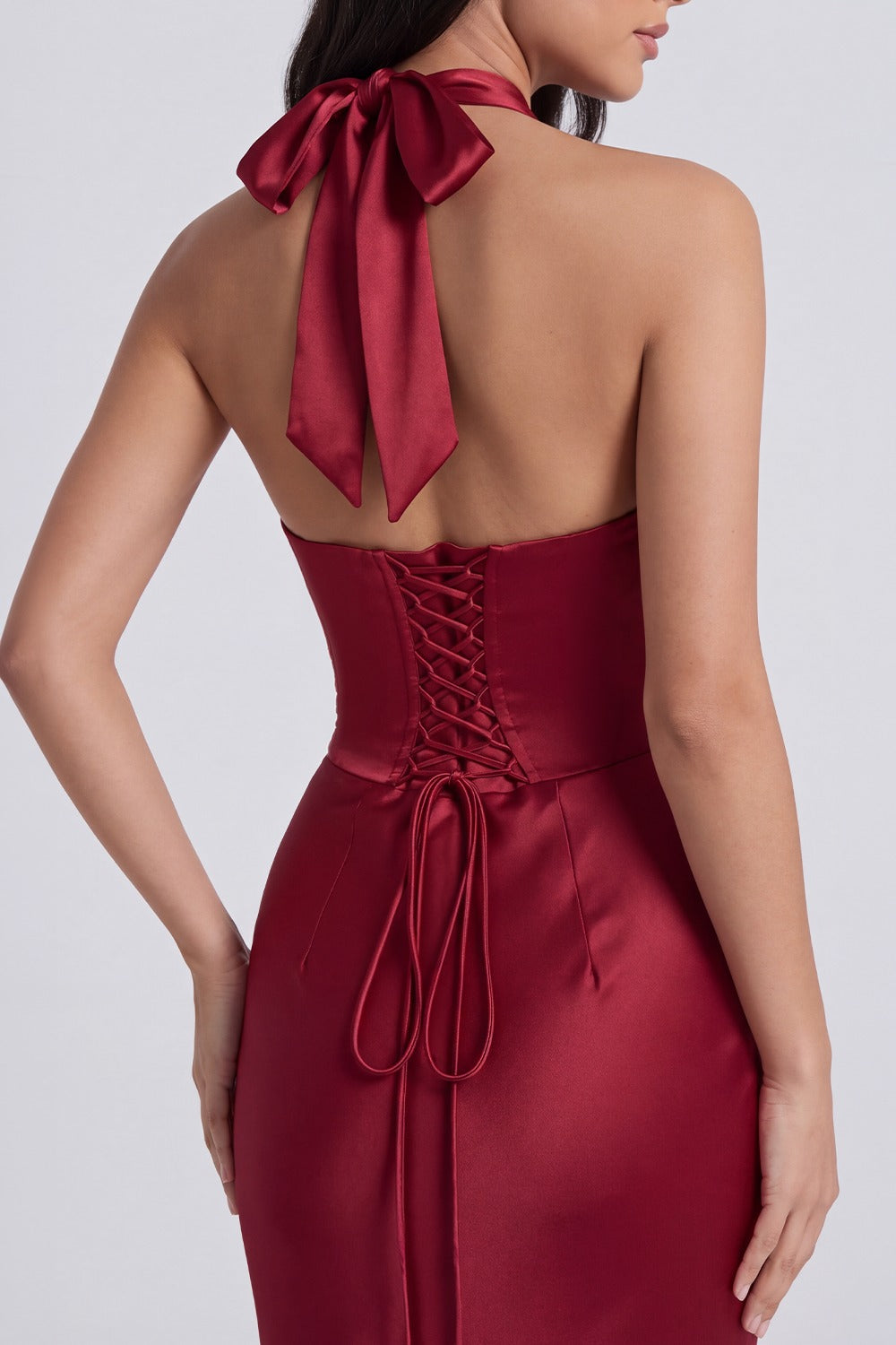 Vestido Longo Acetinado Noémie - Vermelho