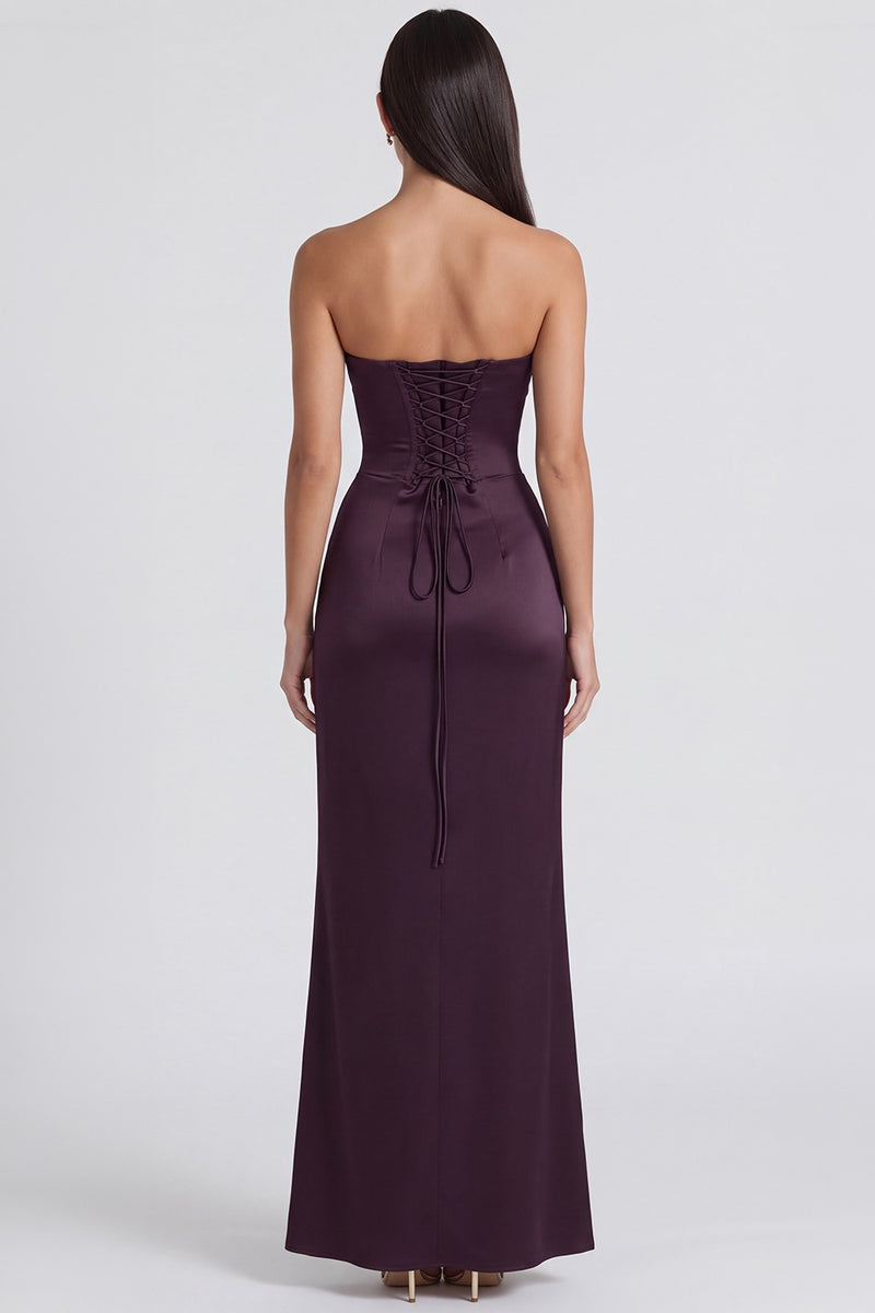 Vestido Longo Bustier Clémence - Berinjela