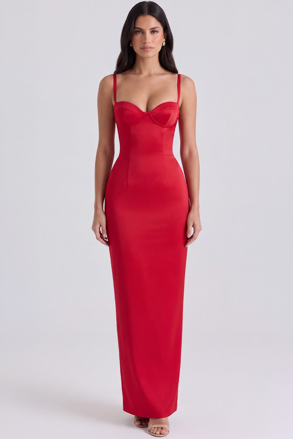 Vestido Longo Bustier Solène - Vermelho