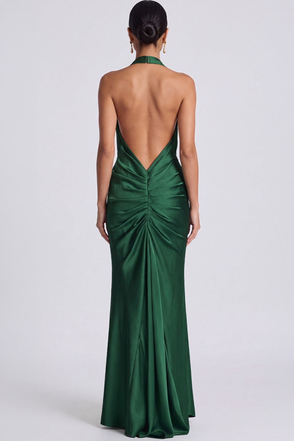 Vestido Longo Frente Única Inès - Verde Esmeralda