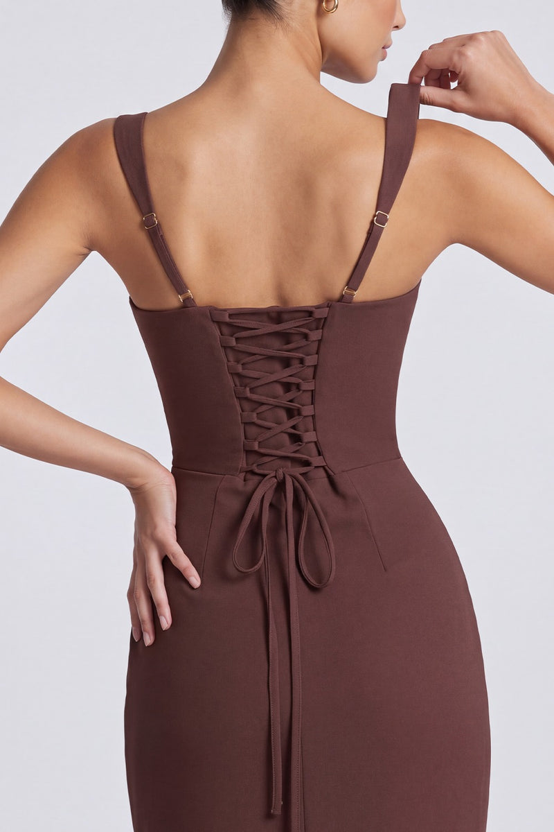 Vestido Longo Modelador Bérénice - Marrom