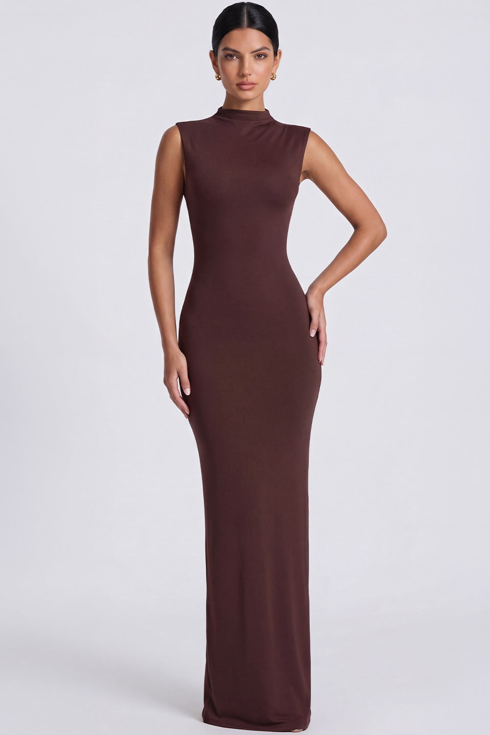 Vestido Longo Modelador Simone - Marrom