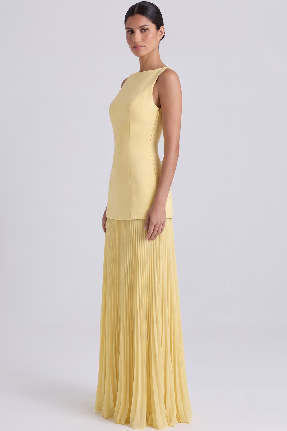 Vestido Longo Plissado Paloma - Amarelo