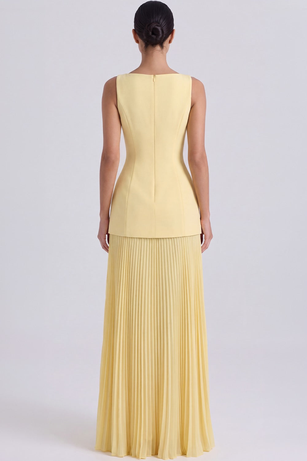 Vestido Longo Plissado Paloma - Amarelo
