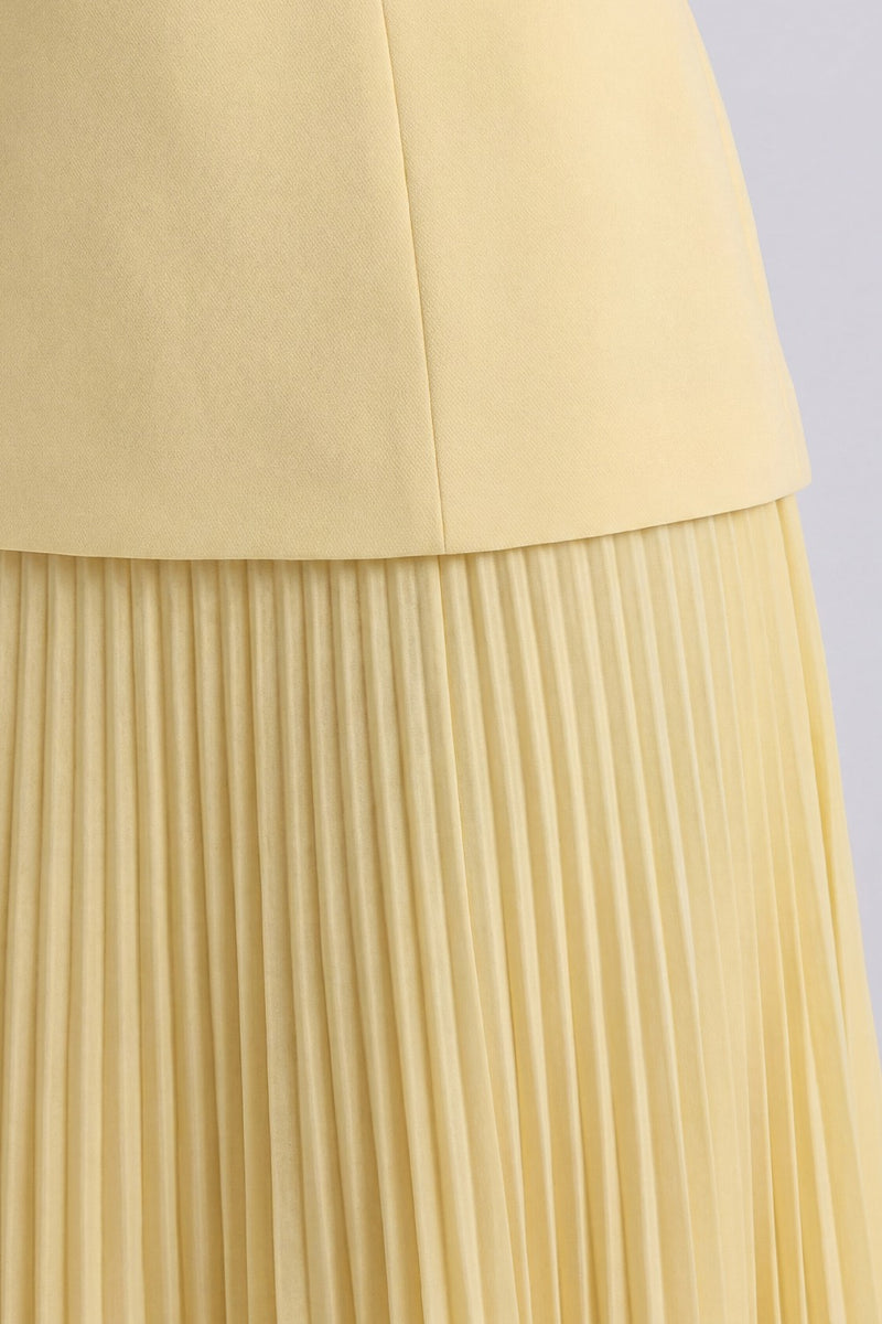 Vestido Longo Plissado Paloma - Amarelo