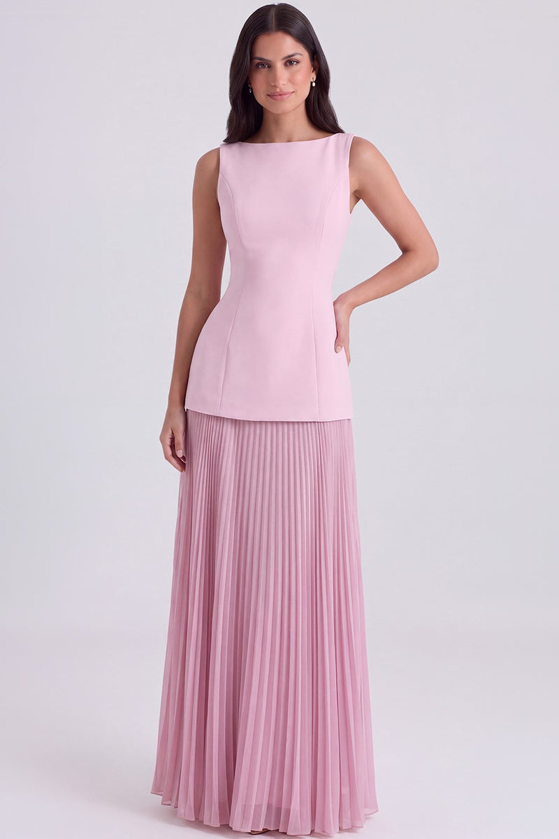 Vestido Longo Plissado Paloma - Rosa