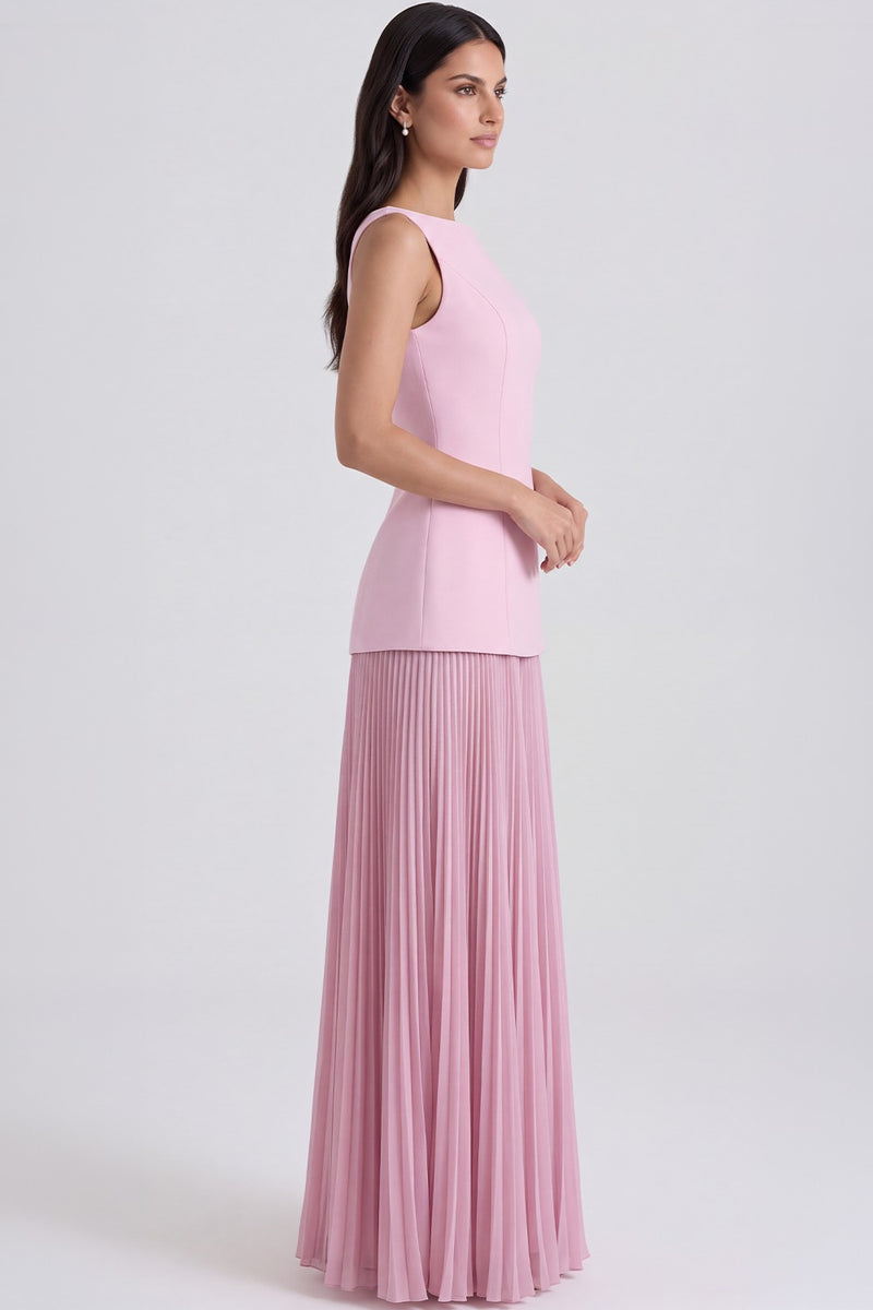 Vestido Longo Plissado Paloma - Rosa