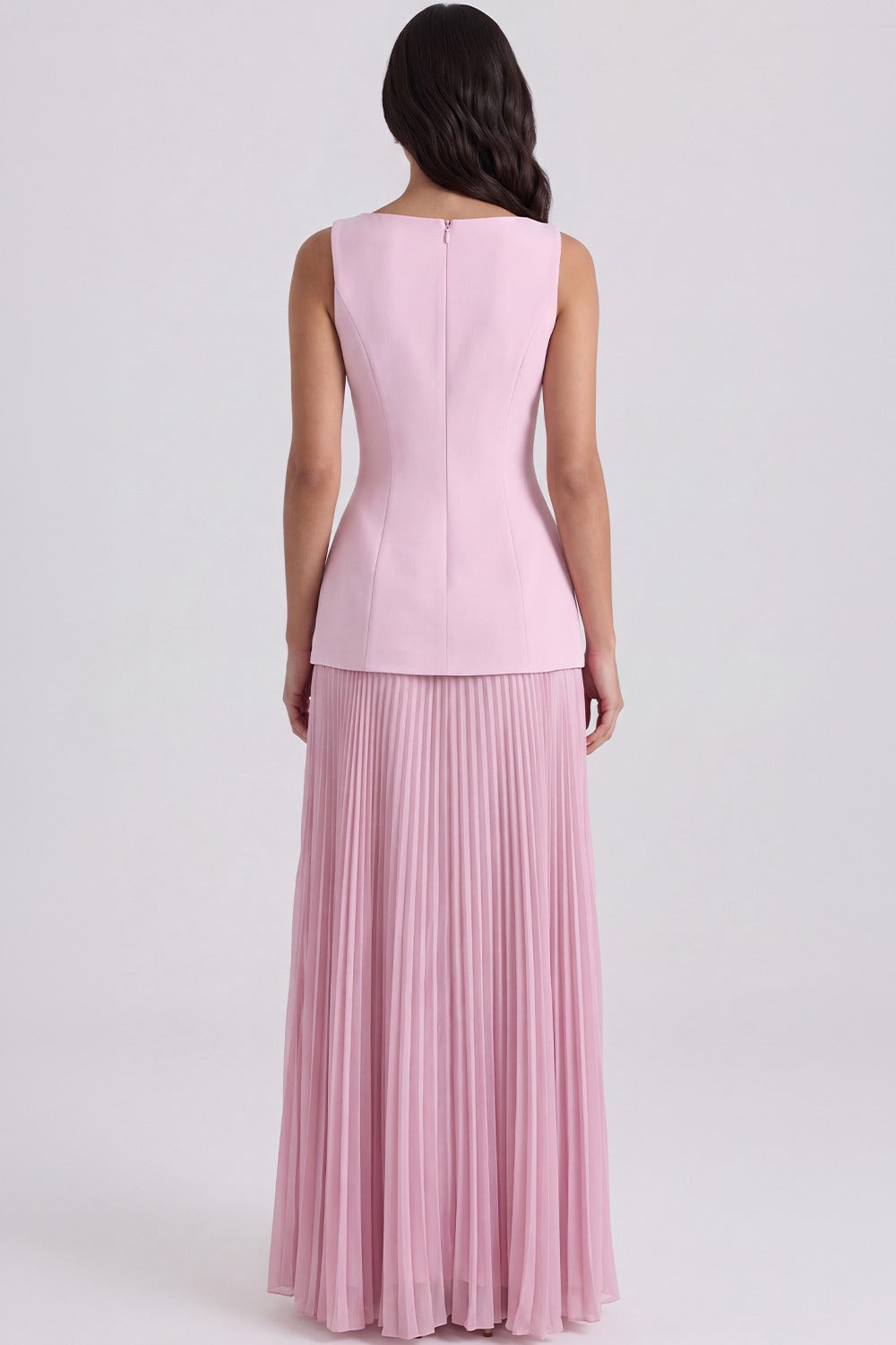 Vestido Longo Plissado Paloma - Rosa