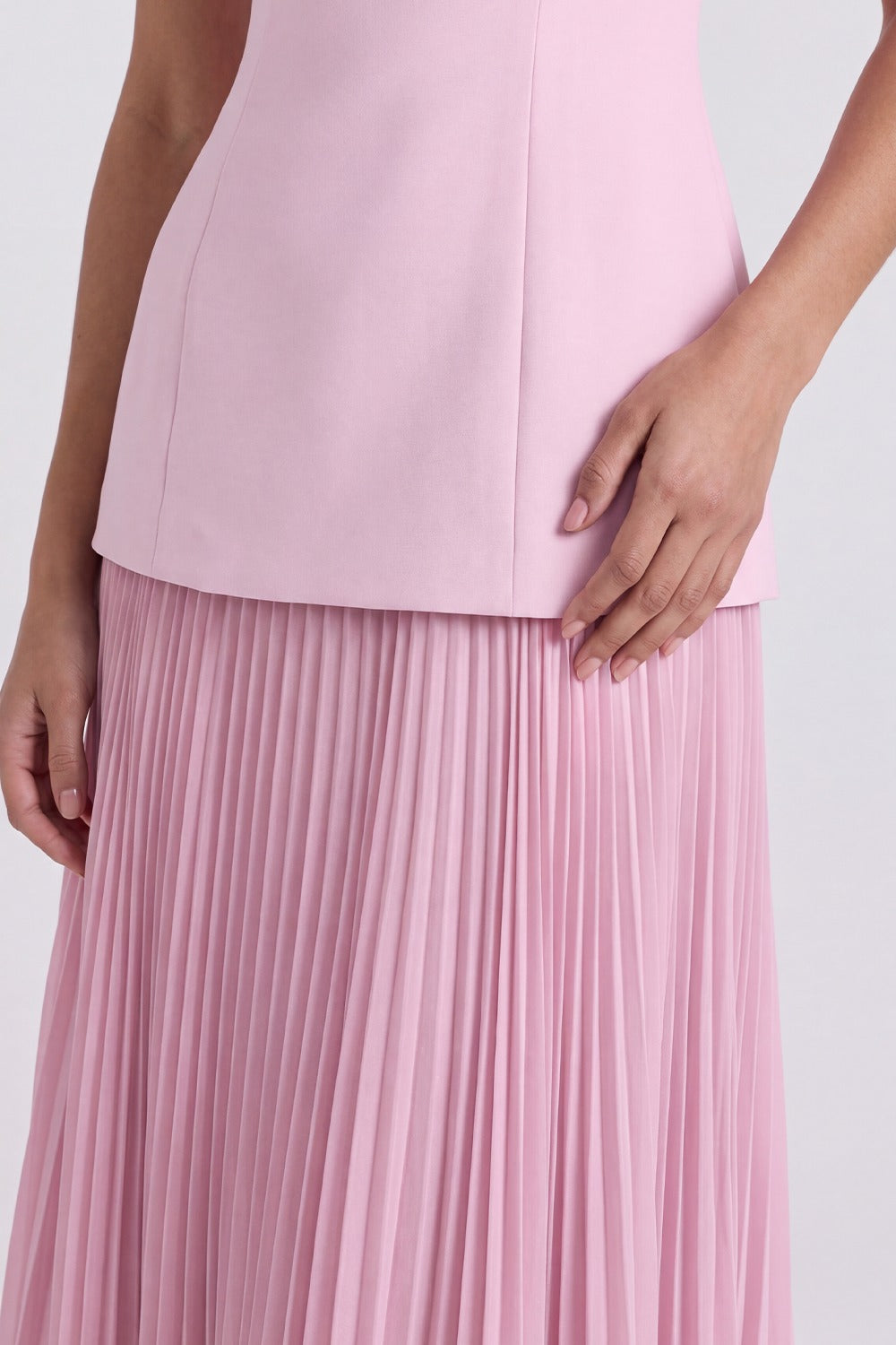 Vestido Longo Plissado Paloma - Rosa