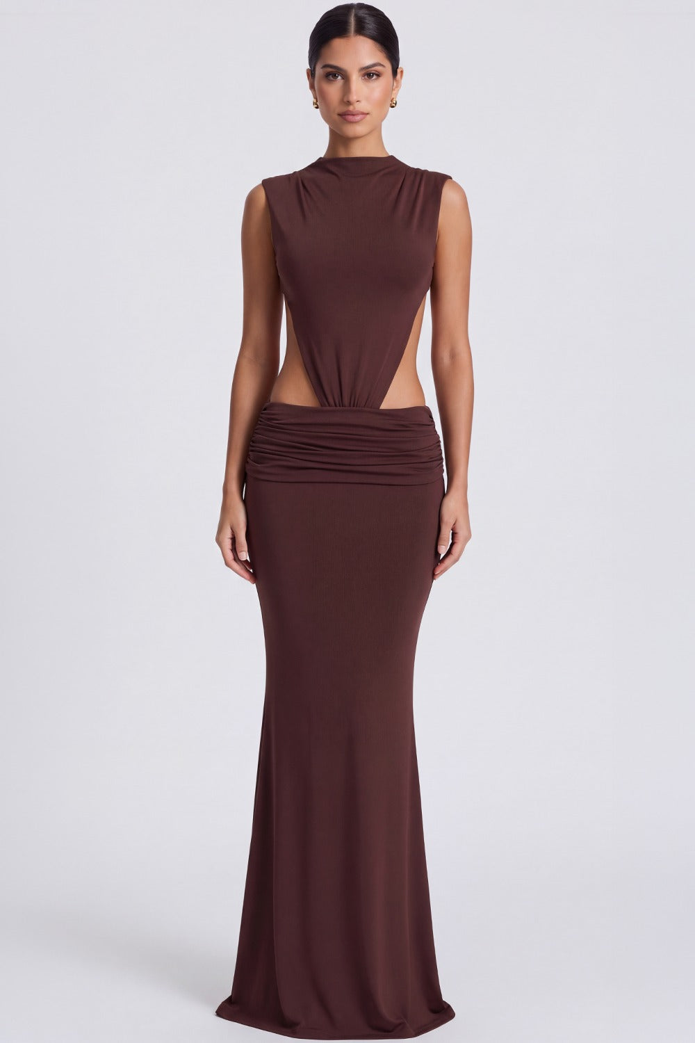 Vestido Longo Vazado Chantal - Marrom