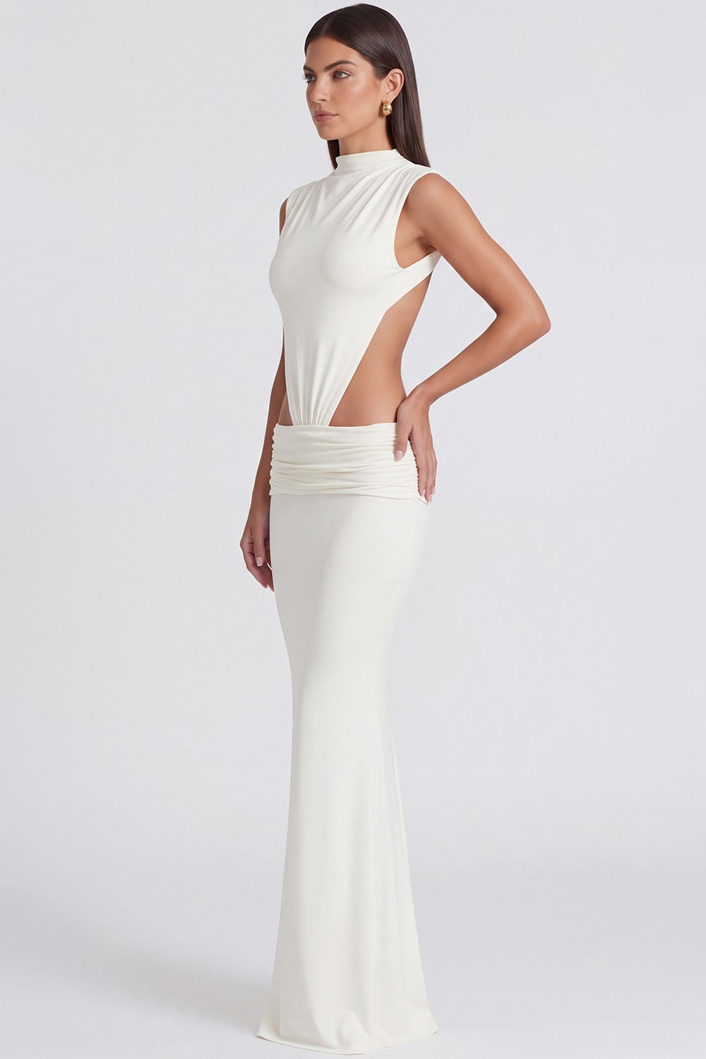 Vestido Longo Vazado Chantal - Off-White