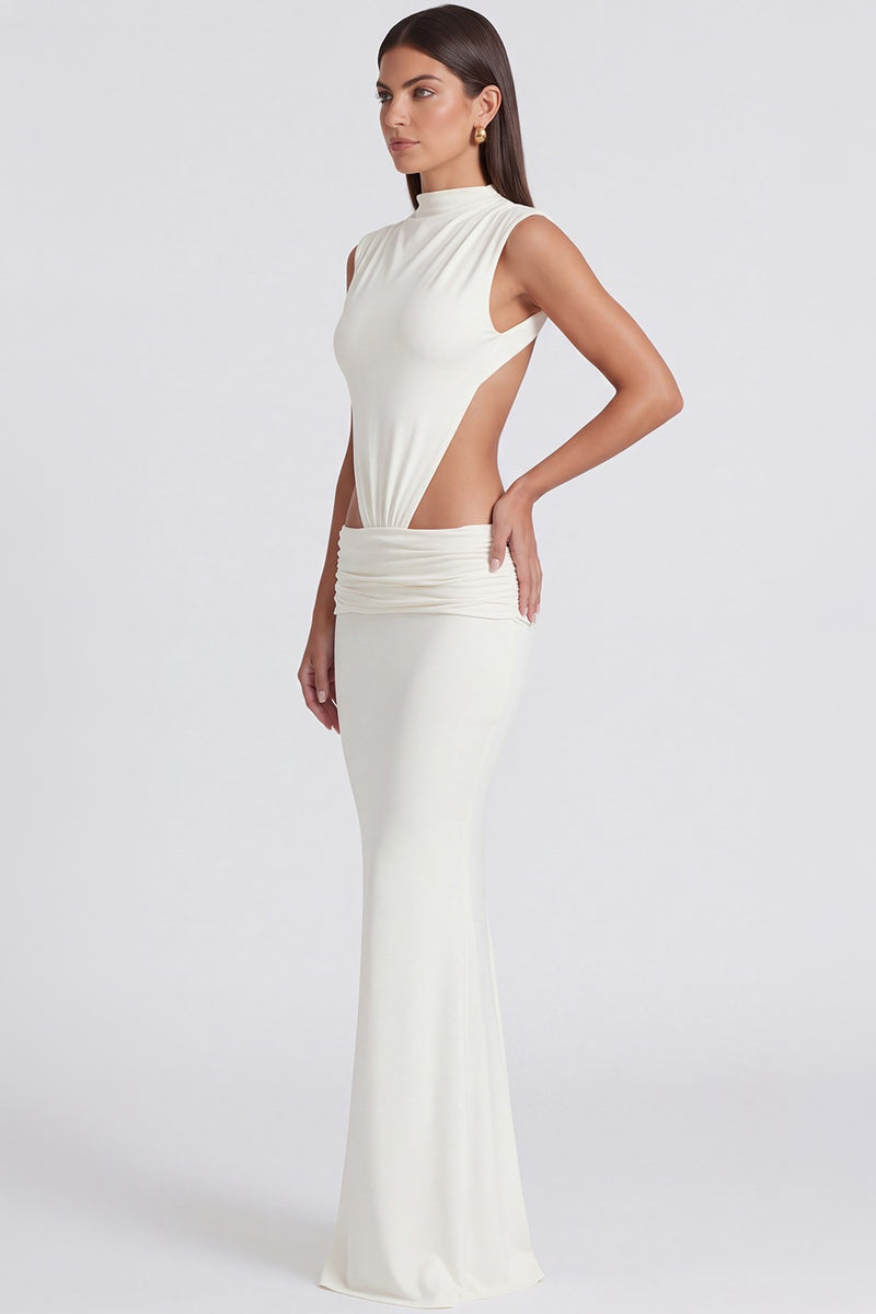 Vestido Longo Vazado Chantal - Off-White