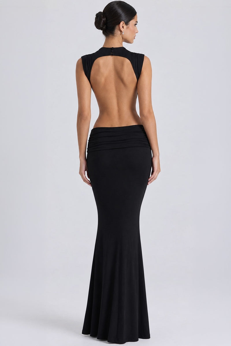 Vestido Longo Vazado Chantal - Preto